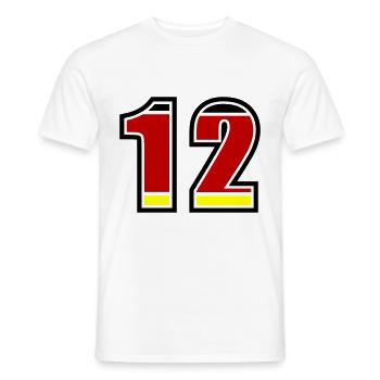12 Number Germany Jersey - Men's T-Shirt - white - Front - AI Model Male 178 dark (178cm)