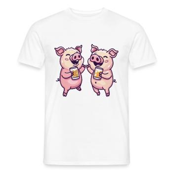 Cochon Party Cochon Bière Drôle Booze - T-shirt homme - blanc - Devant - AI Model Male 178 dark (178cm)