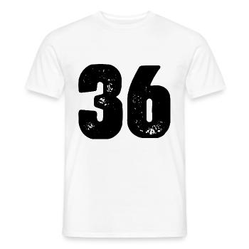 36 Number jersey - Men's T-Shirt - white - Front - AI Model Male 178 dark (178cm)