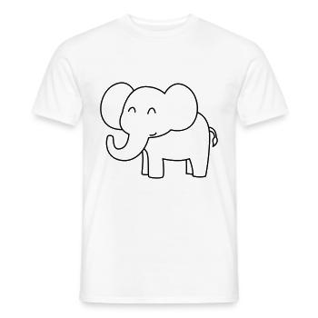 Elephant Comic - Men's T-Shirt - white - Front - AI Model Male 178 dark (178cm)