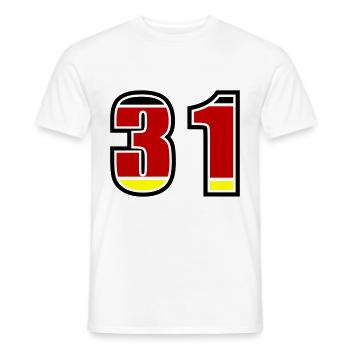 31 Number Germany Jersey - Men's T-Shirt - white - Front - AI Model Male 178 dark (178cm)