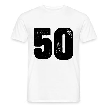 50 number jersey - Men's T-Shirt - white - Front - AI Model Male 178 dark (178cm)
