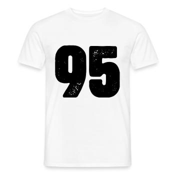 Maillot à 95 numéros - T-shirt homme - blanc - Devant - AI Model Male 178 dark (178cm)
