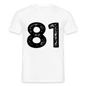 81 number jersey - Men's T-Shirt - white - Front - AI Model Male 178 dark (178cm)