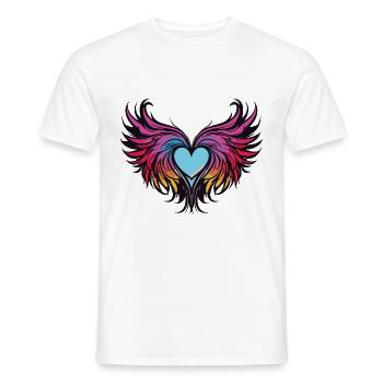 Heart, Wings, Angel, Love - Men's T-Shirt - white - Front - AI Model Male 178 dark (178cm)