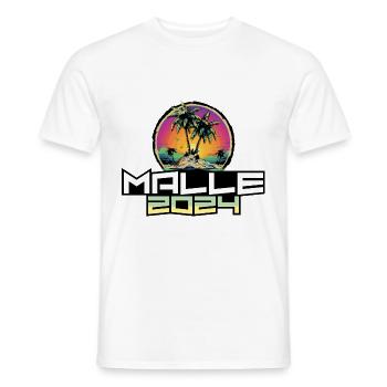 Malle 2024 Palmiers de vacances - T-shirt homme - blanc - Devant - AI Model Male 178 dark (178cm)