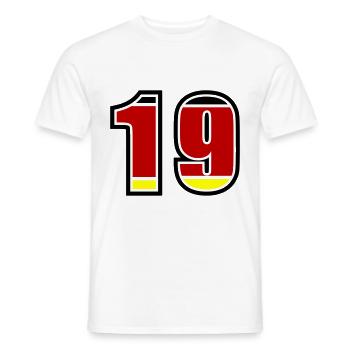 19 Number Germany Jersey - Men's T-Shirt - white - Front - AI Model Male 178 dark (178cm)