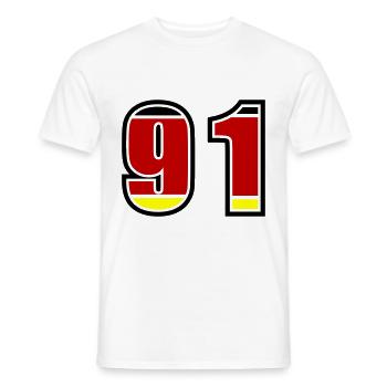 91 Number Germany Jersey - Men's T-Shirt - white - Front - AI Model Male 178 dark (178cm)