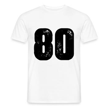 80 Zahl Trikot - Männer T-Shirt - Weiß - Vorne - AI Model Male 178 dark (178cm)
