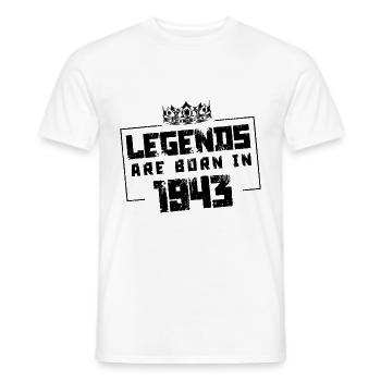 Legends Born in (1943) - Men's T-Shirt - white - Front - AI Model Male 178 dark (178cm)