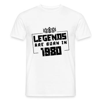 1980 Légendes nées en - T-shirt homme - blanc - Devant - AI Model Male 178 dark (178cm)