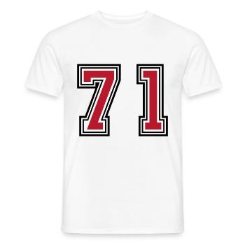 71 Zahl Symbol - Männer T-Shirt - Weiß - Vorne - AI Model Male 178 dark (178cm)