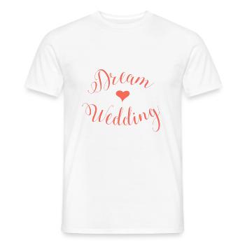 Mariage de rêve lettrage fête de mariage - T-shirt homme - blanc - Devant - AI Model Male 178 dark (178cm)