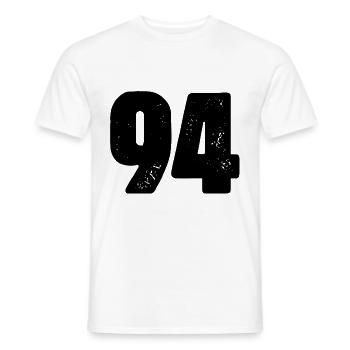 Maillot à 94 numéros - T-shirt homme - blanc - Devant - AI Model Male 178 dark (178cm)