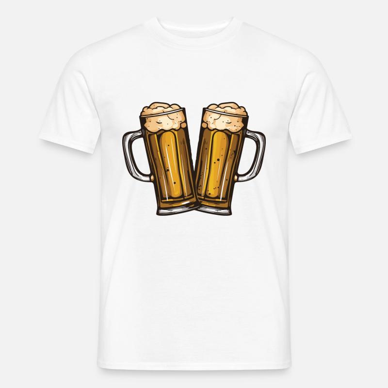 Bier Glas Prost Drinking - Männer T-Shirt - Weiß