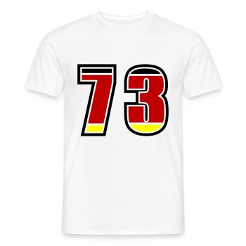 73 Number Germany Jersey - Men's T-Shirt - white - Front - AI Model Male 178 dark (178cm)