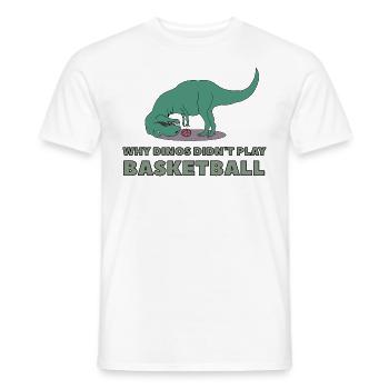 warum dinos kein basketball spielen - Männer T-Shirt - Weiß - Vorne - AI Model Male 178 dark (178cm)