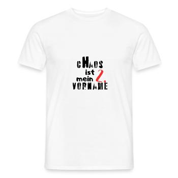 Chaos is my middle name - Men's T-Shirt - white - Front - AI Model Male 178 dark (178cm)