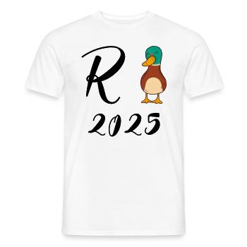 Duck Pension 2025 Pension Retirement Grandpa Grandma Pensioner - Men's T-Shirt - white - Front - AI Model Male 178 dark (178cm)