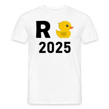 Duck Pension 2025 Pension Retirement Grandpa Grandma Pensioner - Men's T-Shirt - white - Front - AI Model Male 178 dark (178cm)