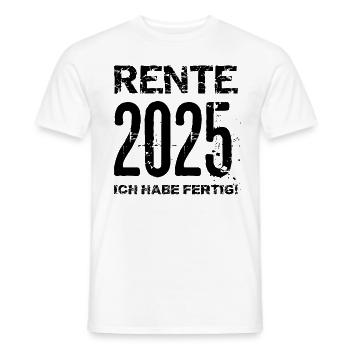 Pension 2025 Cadeau Pension 2025 Retraite Grand-père Grand-mère - T-shirt homme - blanc - Devant - AI Model Male 178 dark (178cm)