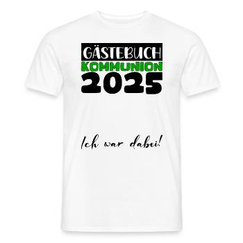Communion 2025 Livre d’or Cadeau Fille Garçons - T-shirt homme - blanc - Devant - AI Model Male 178 dark (178cm)