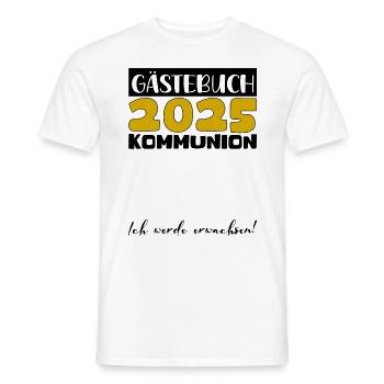 Communion 2025 Livre d’or Cadeau Fille Garçons - T-shirt homme - blanc - Devant - AI Model Male 178 dark (178cm)
