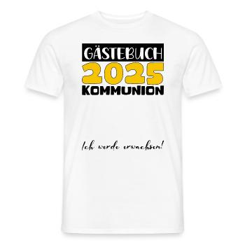 Communion 2025 Livre d’or Cadeau Fille Garçons - T-shirt homme - blanc - Devant - AI Model Male 178 dark (178cm)