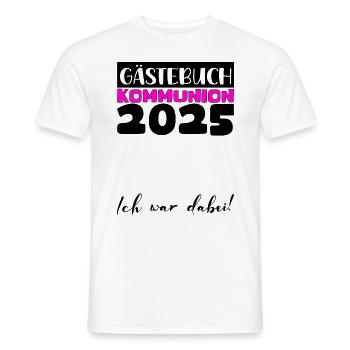Communion 2025 Guest Book Gift Girls Boys - Men's T-Shirt - white - Front - AI Model Male 178 dark (178cm)