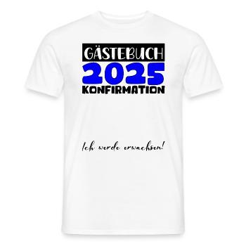 Confirmation 2025 Guestbook Decoration Girls Boys - Men's T-Shirt - white - Front - AI Model Male 178 dark (178cm)