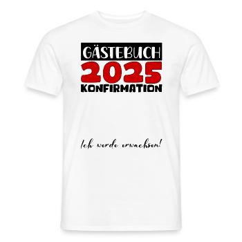 Confirmation 2025 Guestbook Decoration Girls Boys - Men's T-Shirt - white - Front - AI Model Male 178 dark (178cm)