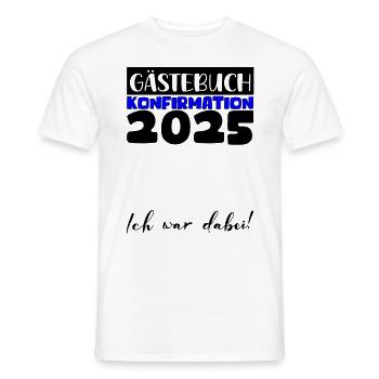 Confirmation 2025 Guest Book Decoration Girls Boys - Men's T-Shirt - white - Front - AI Model Male 178 dark (178cm)