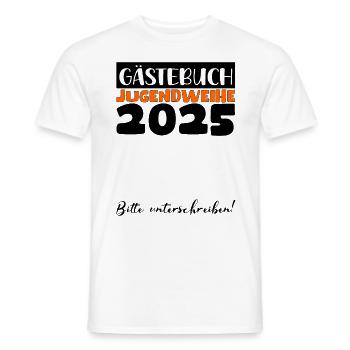 Consécration des jeunes 2025 Livre d'or Cadeau Filles Garçons - T-shirt homme - blanc - Devant - AI Model Male 178 dark (178cm)
