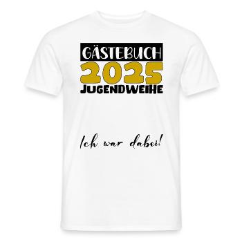 Jugendweihe 2025 Gästebuch Geschenk Mädchen Jungen - Männer T-Shirt - Weiß - Vorne - AI Model Male 178 dark (178cm)