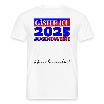 Jugendweihe 2025 Livre d’or Cadeau Filles Garçons - T-shirt homme - blanc - Devant - AI Model Male 178 dark (178cm)