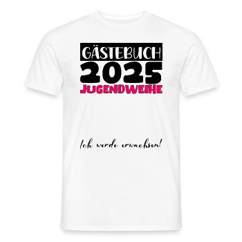 Jugendweihe 2025 Livre d’or Cadeau Filles Garçons - T-shirt homme - blanc - Devant - AI Model Male 178 dark (178cm)