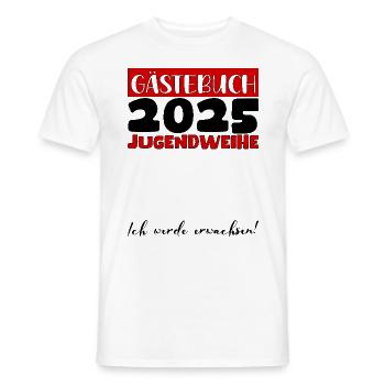 Jugendweihe 2025 Gästebuch Geschenk Mädchen Jungen - Männer T-Shirt - Weiß - Vorne - AI Model Male 178 dark (178cm)