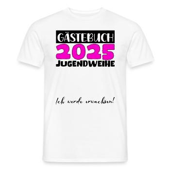 Jugendweihe 2025 Gästebuch Geschenk Mädchen Jungen - Männer T-Shirt - Weiß - Vorne - AI Model Male 178 dark (178cm)