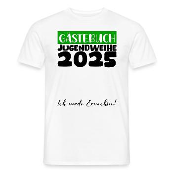 Jugendweihe 2025 Gästebuch Geschenk Mädchen Jungen - Männer T-Shirt - Weiß - Vorne - AI Model Male 178 dark (178cm)