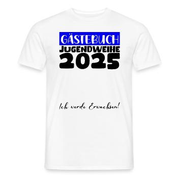 Jugendweihe 2025 Livre d’or Cadeau Filles Garçons - T-shirt homme - blanc - Devant - AI Model Male 178 dark (178cm)