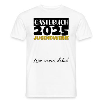 Jugendweihe 2025 Livre d’or Cadeau Filles Garçons - T-shirt homme - blanc - Devant - AI Model Male 178 dark (178cm)