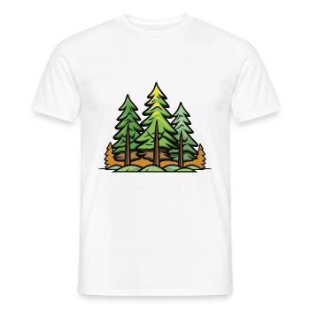 Forêt, Arbres, Nature - T-shirt homme - blanc - Devant - AI Model Male 178 dark (178cm)