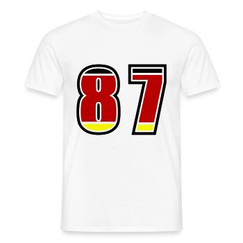 87 Nummer Deutschland Trikot - Männer T-Shirt - Weiß - Vorne - AI Model Male 178 dark (178cm)
