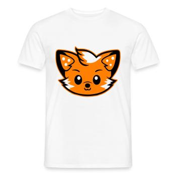 Fox Head Comic Cute - Men's T-Shirt - white - Front - AI Model Male 178 dark (178cm)