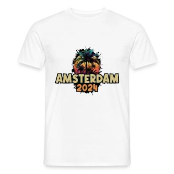 Amsterdam 2024 Holiday Saying - Men's T-Shirt - white - Front - AI Model Male 178 dark (178cm)