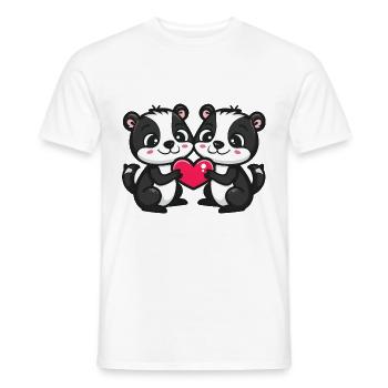 Skunk Couple Amoureux Animal Saint Valentin - T-shirt homme - blanc - Devant - AI Model Male 178 dark (178cm)