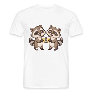 Raccoon Beer Funny Booze - Men's T-Shirt - white - Front - AI Model Male 178 dark (178cm)