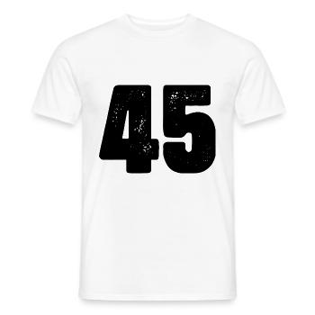 45 Zahl Trikot - Männer T-Shirt - Weiß - Vorne - AI Model Male 178 dark (178cm)