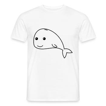 Whale Comic Animal - Men's T-Shirt - white - Front - AI Model Male 178 dark (178cm)