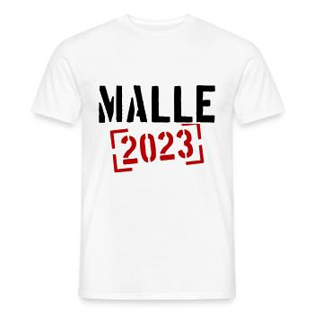 Malle 2023 - Men's T-Shirt - white - Front - AI Model Male 178 dark (178cm)
